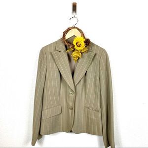 Ann Taylor LOFT Suit Blazer | Tan wCream Stripe